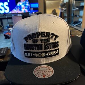 Unisex Adult Mitchell & Ness Houston Astros X Mike Jones White and Black Cap New